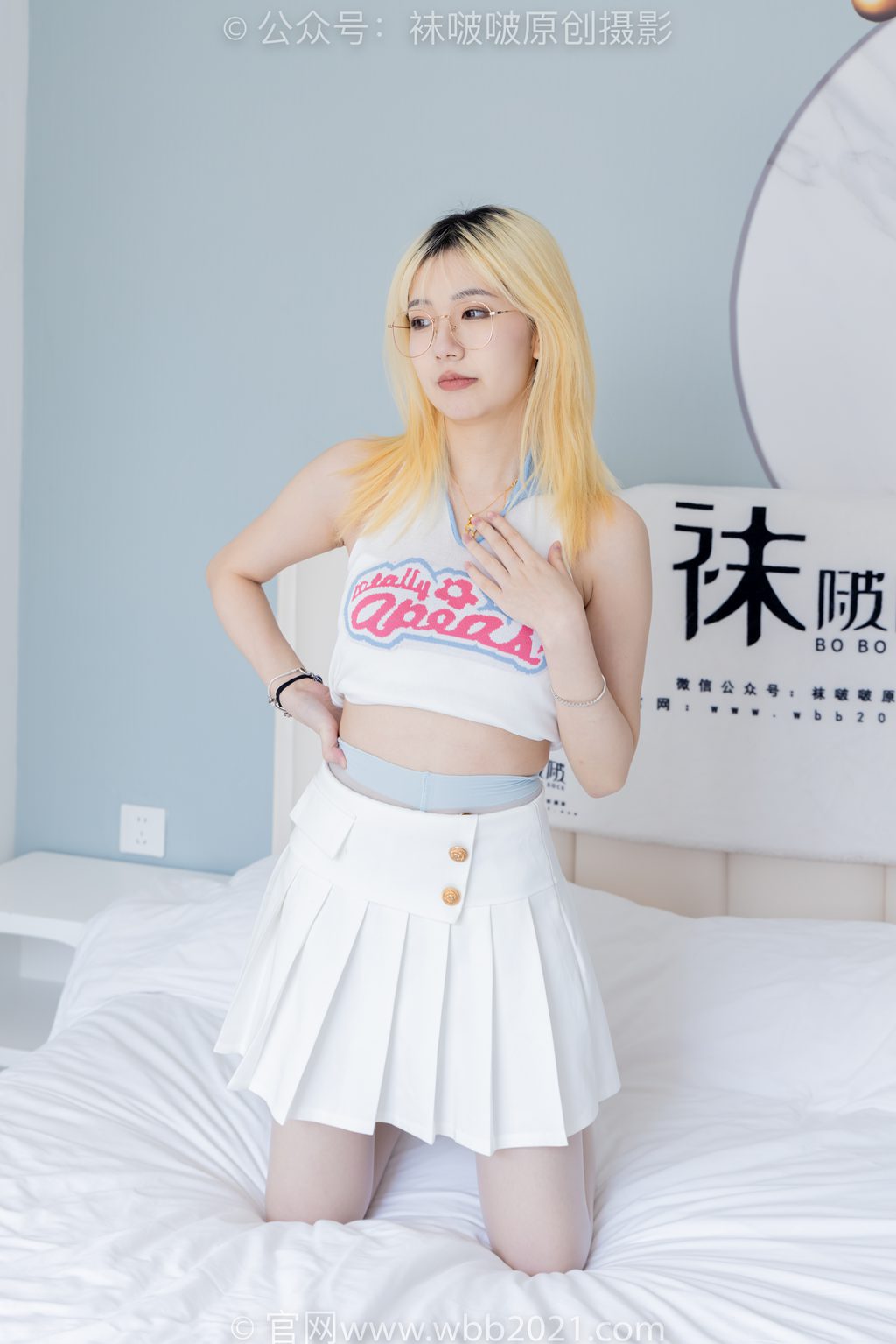 [BoBoSocks袜啵啵] NO.543 小甜豆-高跟鞋、油亮淡蓝丝（脚尖透明款）腰丝